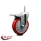 Service Caster 5 Inch Red Polyurethane Wheel Swivel 58 Inch Threaded Stem Caster Total Lock Brake SCC SCC-TSTTL20S514-PPUB-RED-58212 - alternate 4